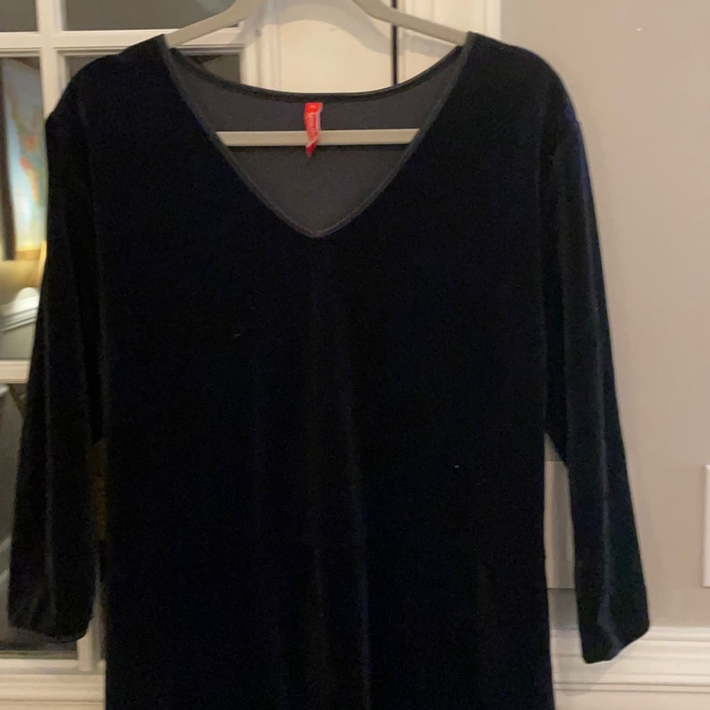 Hanna Anderson black velvet sheath dress.